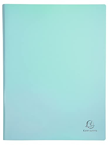 Exacompta - Réf. 88260E - 1 Protège-documents Aquarel - 20 pochettes cristal lisse - 40 vues - pour A4 - dim 24 x 32 cm - couverture en polypro semi-rigide - 5 couleurs pastels aléatoires