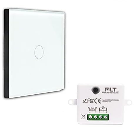 Kit de interruptor inalámbrico – 1 mando a distancia de pared + 1 mini receptor empotrado – Va y viene sin trabajo – Mando a distancia – Interruptor de radio RF