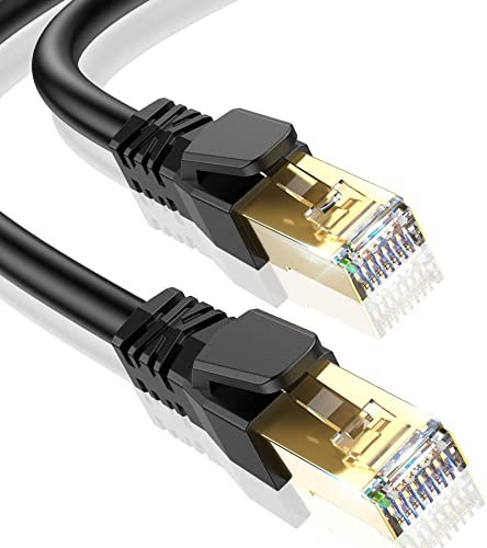 SWECENT CAT 8 Ethernet Cable 2M, 40Gbps 2000Mhz High Speed Gigabit Internet LAN with RJ45 Connector Network Cord for Gaming,PS5/PS4,Router,Modem,Smart TV,Xbox-Black