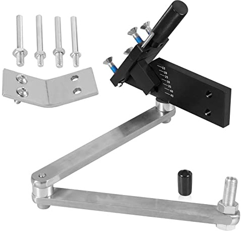 Plobeda Rasenmäher-Klingenschärfer, verstellbar, 15 °-45 ° für gerade und Standard-Rasenmäherklingen, ergonomisches Schärfen für Zuhause und gewerbliche Balancer-Halterung (schwarz, 5005)