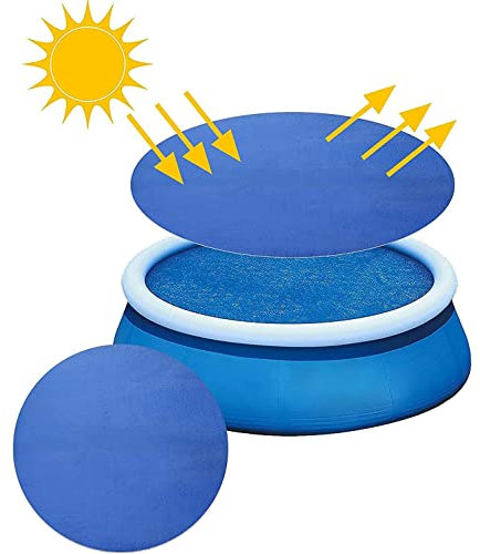 TZCIN Solar Pool Cover, 8FT Round Swimming Cover Lazy Spa Thermal Cover,Easy Set Ground Cloth Floor Protector,Dust Rainproof Protector In Hot Tub Paddling Blanket, 244cm (TZCIN-1705SWPLCVR007)