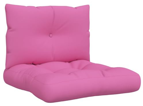 vidaXL Palettenkissen 2 TLG., Kissen für Gartenmöbel Hocker Sofa, Wasserabweisendes Sofakissen, Sitzkissen Palettenpolster Gartenkissen, Rosa Oxford Gewebe