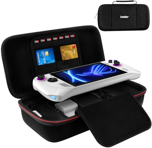 ivoler Etui pour Nintendo Switch 2 2025 ROG Ally X / ASUS ROG Ally Gaming Handheld 7 inch 2023, Housse Sacoche de Transport à Coque Rigide Anti Choc Pochette avec Espace