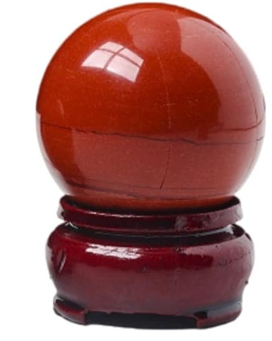 NIBHZ Bola de Jaspe Rojo Esfera Piedra Preciosa Cristal Tallado a Mano Altar Enfoque Devocional Limpieza Espiritual del Chakra,60mm