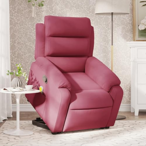 vidaXL Fauteuil de Massage Inclinable, Chaise de Relaxation avec Dossier, Siège avec Accoudoirs, Fauteuil TV de Salon, Moderne, Rouge Bordeaux Velours