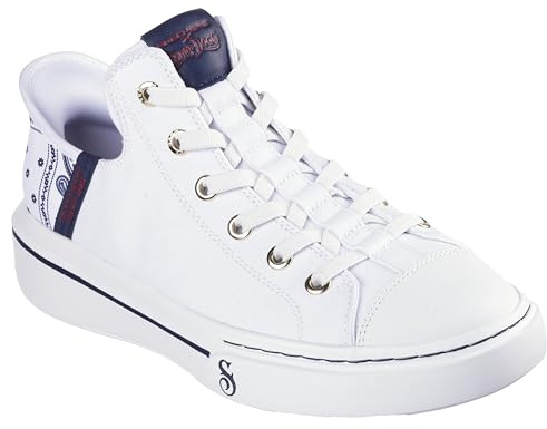 Skechers Snoop Dogg: Snoop One-OG - Tenis de Lona Manos Libres para Hombre, Blanco/Azul Marino/Rojo, 44 EU