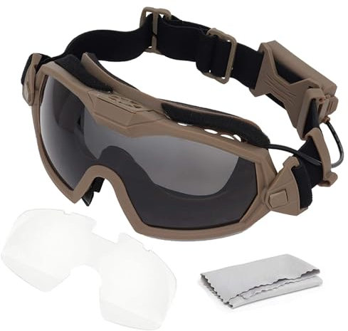 JOYASUS Anti-Beschlag Tactical Airsoft Paintball Schutzglas Regulator Brille Ski Snowboard Sport (Tan)