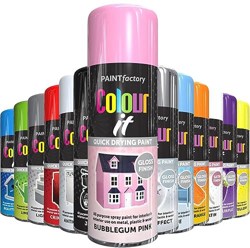 AlezyB 1x Bubblegum Pink All Purpose Spray Paint 400ml Professional Quality and Fantastic Finish, Interior, Exterior, Household Multipurpose Spray for Metal | Plastic | Wood | Glass