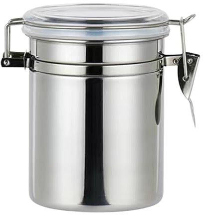 Gralara Boîte de Conservation pour Café Fraîchement Moulu, Pot de Stockage Hermétique en Acier Inoxydable, Boîte de Conservation Étanche avec Joint Silicone, Usage Cuisine/Bureau/Extérieur, 850 ml