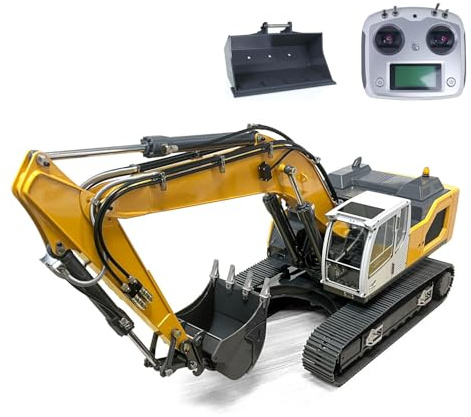 wheelfun 1/14 Maßstab Hydraulik-RC-Bagger 945 Metall Ferngesteuerter Bagger Sound Lichtsystem RC Hobby Modelle