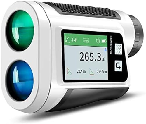 Telemetro laser da golf, telescopio monoculare telemetro laser 800M - 1500M per telemetro da caccia da golf Misuratore di distanza con blocco bandiera di correzione della pendenza,White-800M