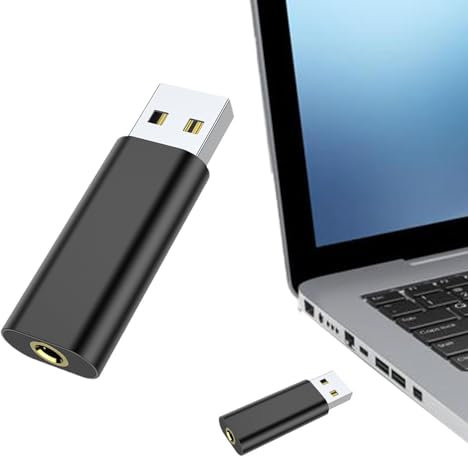 Jack da USB a audio, Scheda audio da 3,5 mm per PC Plug and, Interfaccia audio USB portatile, adattatore per cuffie USB universale per cuffie, laptop, desktop