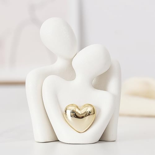 ODMYZG Paar umarmende Statue,Paar-Statue,Abstrakte Figuren,Dekorationsartikel für TV-Schränke,Wohnzimmer und Schlafzimmer. Romantische Geschenke zum Valentinstag,Jahrestag,Geburtstag