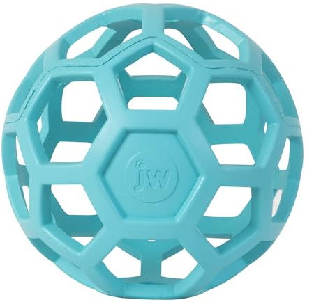 JW – HOL-ee Roller – Lustiges und vielseitiges Hundespielzeug – Jagdspielzeug für Hunde – Spielzeug zur geistigen Stimulation – Beschäftigungsball für Hunde – 14 cm Durchmesser – Blaue Farbe