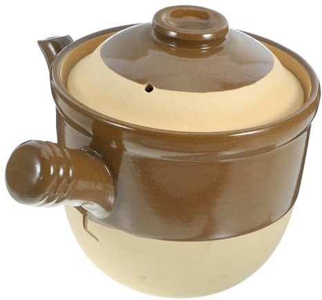 SHOWERORO Casseruola in Ceramica per Stufato Beccuccio, Pentola Coperta Resistente Alte Temperature per Medicina Cinese, Manico Ergonomico, Uso Domestico e Professionale