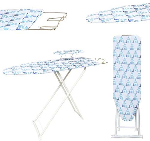 42 inch Ironing Board, Iron Board with Stainless Steels Iron Rest,Ironing Table Height Adjustable,Collapsible, Space Savier Ironing Table (Neon)