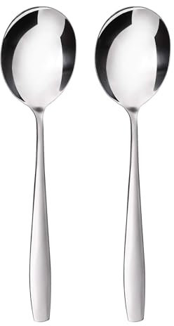 GRÄWE Servierlöffel Königstein, 2er Set, Salatlöffel, Gemüselöffel, Anrichtelöffel, Vorlegelöffel, Buffet-Besteck, spülmaschinengeeignet