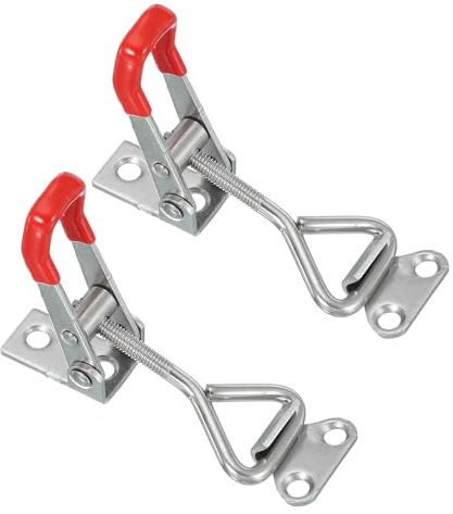 PATIKIL Toggle Latch Clamp 4001 Style, 2 Pcs Stainless Steel Adjustable Toggle Clamps Quick Release Smoker Pull Hasp Latches 220Lbs Bearing for Box Lid Jig, Silver
