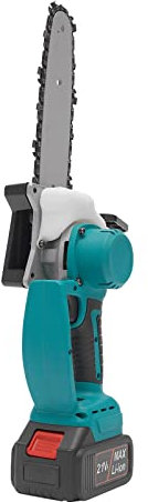 ​​Elektrische Akku-Kettensäge, 20cm Schneidfähigkeit, mit2 Akkus & Ladegerät 400W für Garten/Forst​