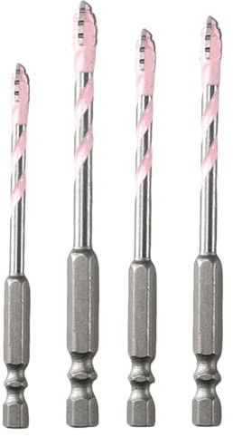 Juego De Brocas Para Mampostería, Brocas Excéntricas Aserradas Juego De 4, Puntas Endurecidas de 4 Canales para Metal Vidrio Pladur Cerámica Porcelana y Más Materiales