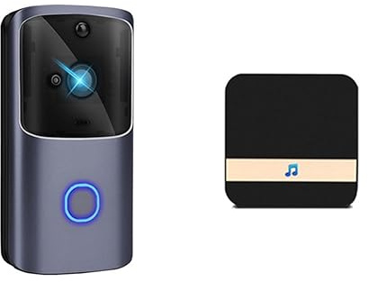 SMTYXS WiFi Doorbell Smart Home 720P HD Wireless Phone Door Bell Camera Security Video Intercom IR Night Vision For Apartments(Option 2)