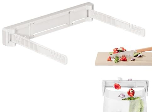 Zuasdvnk Support de sac poubelle, support mural pour sac poubelle – Support pliable sans perçage pour camping-car, cuisine, garage, porte d'armoire, sous l'évier, buanderie