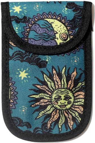 DQL RFID Funkschlüssel Abschirmung Schlüsseltasche Autoschlüssel Schutz Keyless Faraday Bag RFID Blocker Autoschlüssel Hülle, Mini Keyless Go Schutz Autoschlüssel (Sun Moon)