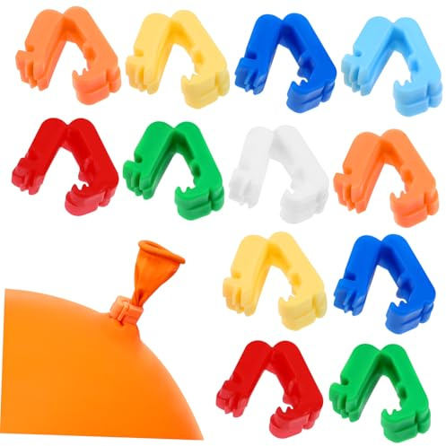 FRCOLOR 100pcs Plastic Balloon Clips for Sealing Balloons Easy to Use for Wedding Birthday Party Decorations No Tools Needed Versatile for Holiday Events