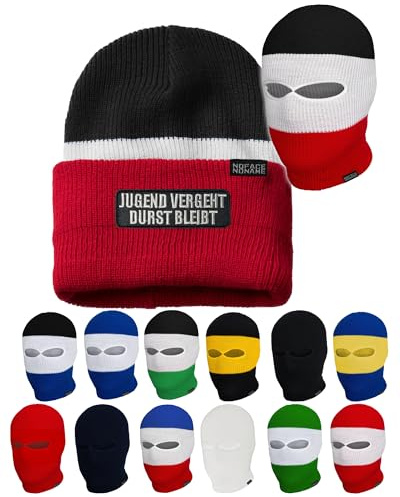 No Face No Name Jugend vergeht Durst bleibt I Sturmhaube Mütze in schwarz weiß rot blau grün gelb