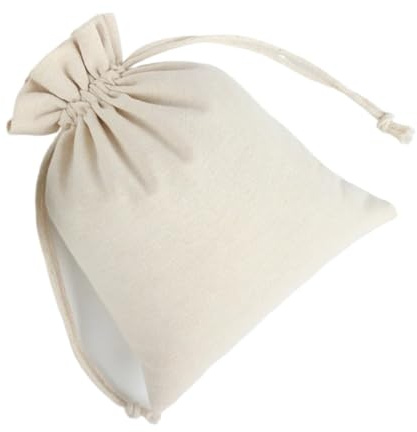 30 presentpåsar linne, bomull och jute, med dragsko, för smycken, smink, fest, bröllop godis för smycken presenter(7 x 10 cm)