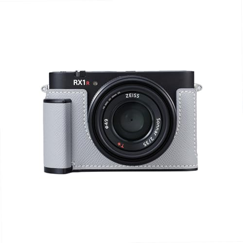 SIUTATDSH Camera Half Case for Sony Cyber-shot rx1riii rx1r3, Vintage Metal Genuine Leather Instant Camera Protective Cases for Sony rx1m3 Stylish Portable Shockproof (GrayS)