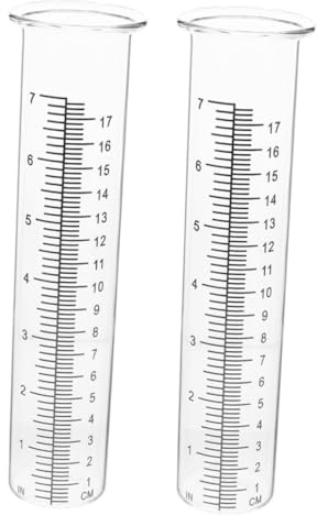 DOITOOL 2 Pezzi Pluviometro in Plastica Resistente al Freddo Tubo di Ricambio per Giardino Esterno con Scala Chiara e Facile Lettura per Misurazione Pioggia Piante in Vaso