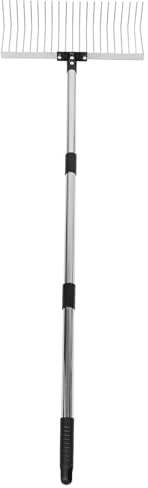 SEWACC Râteau à Main pour Jardin Scarificateur Réglable pour Pelouse Ramassage et Débris Végétaux Outil Polyvalent de Jardinage