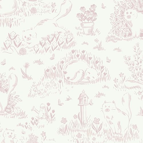 Yomshi Cats Mailboxes and Botanical Wallpaper Boho Pink Sticky Back Plastic Roll 44 x 300 cm Self Adhesive Contact Paper for Tables Drawers Bedroom Nursery Thicken Removable Easy to Clean