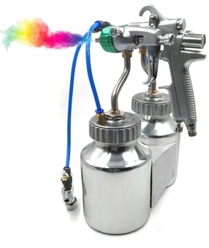 Pulverizador de pintura neumático de alta presión con alimentación de presión de doble cabezal para revestimientos y adhesivos a base de agua