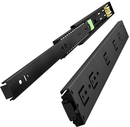 VADANIA Push-to-Open schubladenschienen 600mm, 36kg Tragfähigkeit mit Kugelgelagerten Schubladenauszug 3-teiliger Vollauszug seitliche Montage VF1245, 1 Paar