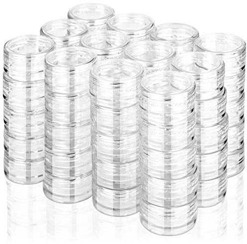 60Pcs Cosmetic Containers, HNYYZL 3 Gram Clean Plastic Jar Travel Sample Empty Container, for Lotion, Eye Shadow Nails Powder, Jewelry, and Creams Sample Make-up Storage(Transparent, 3ML)