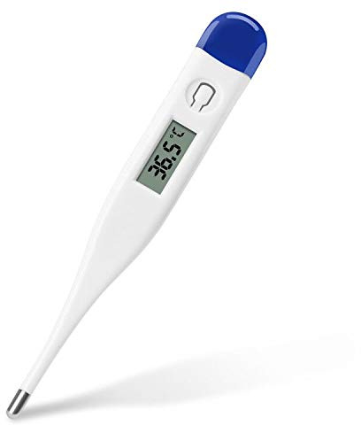 Daffodil HPC300T Digitales Körperthermometer Fieberthermometer Achsel | Temperaturmessgerät mit LCD für orale und rektale Messungen – gut ablesbares Display und frei von quecksilber