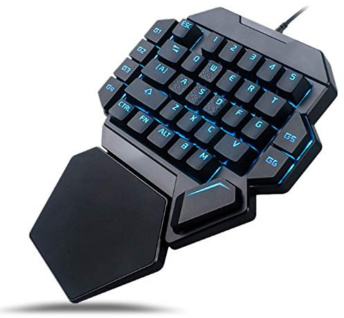 Sutinna RGB One-handed Mechanical Keyboard, Ergonomic Backlight Mechanical Single Hand Gaming Keyboard with Macro Definition Function