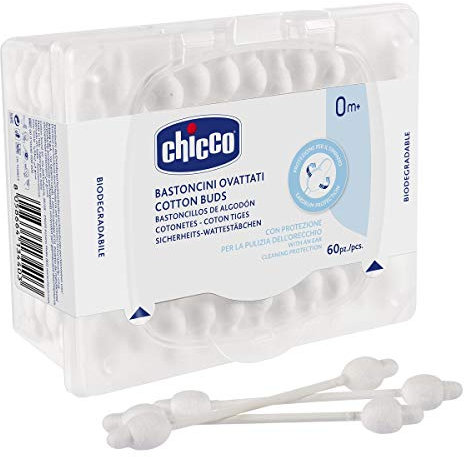 Chicco Bastoncini Ovattati Igiene Sicura, 60 Unità