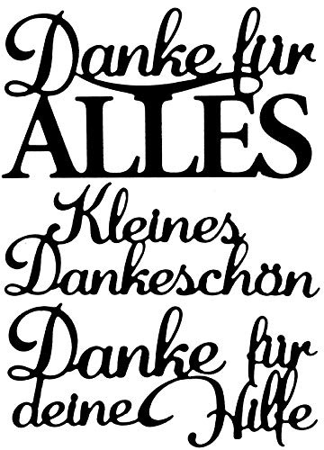 Ideen mit Herz Stanzschablonen | Schriften | Danke 3 | 3 Stück
