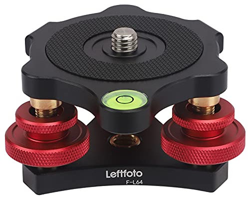 Leftfoto Trépied de nivellement avec support de réglage de précision +/- 5 degrés pour tête panoramique rotule vidéo et trépied