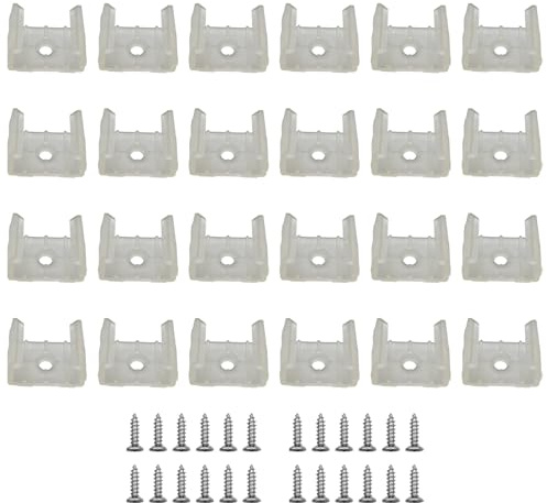 GYGhaoho 120 Pcs LED Light String Fixing Clips, Neon Mounting Clips with Screws Suitable for 14mm-17mm (0.55 inch-0.67 inch) Wide Strip Light