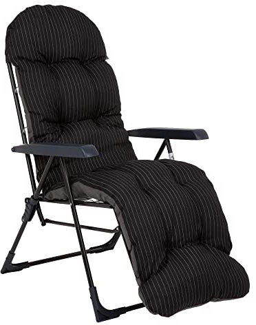 PATIO Gartensessel klappbar mit Auflage Samar Plus verstellbar 28 Positionen bis 110 kg Campingsessel mit Fußablage