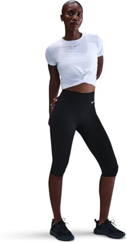 Nike Damen Nk One Leggings, Black/White, L EU