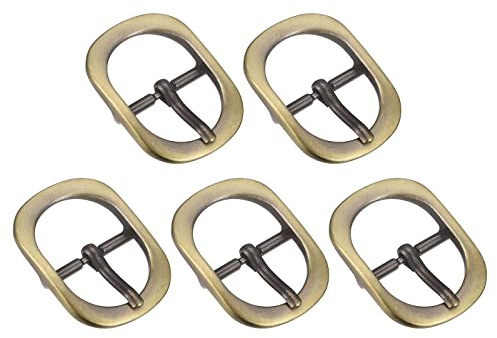 sourcing map Metall Rollschnalle, Gürtelschnallen Dorn Schnallen Verschluss, Oval Mittelstange Schnalle für Taschen Leder-Gürtel Schuh Geldbörse DIY