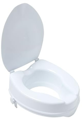 Cymam - Elevador de WC con Tapa de 10 cm – Asiento Encajable, Desmontable y Adaptable a Inodoros Ovalados – Ideal para Personas Mayores o con Movilidad Reducida