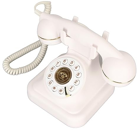 Retro Fast Telefon, Gammaldags Vintagetelefon med Stor Knapp, Antik Retro Fast Telefon för Heminredningskontor