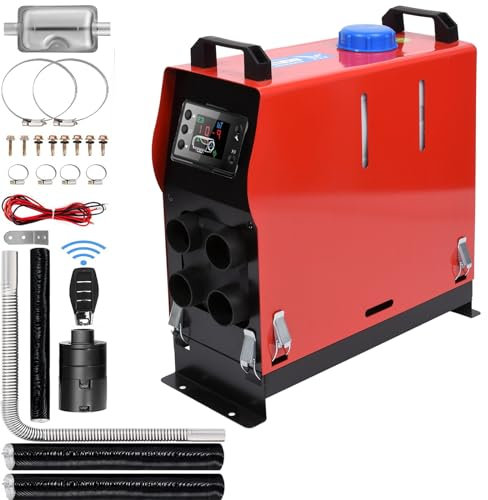 Gtzly CalefaccióN Estacionaria de 5KW, Calentador de Aire DiéSel Todo En Uno de 12V/24V con Monitor Digital de Control Remoto for AutomóViles, Camiones, Barcos (Color : 12V)