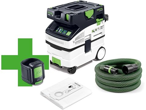 Festool Absaugmobil CTL MIDI I CT-F Edition CLEANTEC (mit Hauptfilter, SELFCLEAN Filtersack, Saugschlauch, Sauger-Fernbedienung) | Staubklasse L, Touch-Steuerung, 15 l Behältervolumen, 1200 W, inkl. Saugschlauch & Fernbedienung